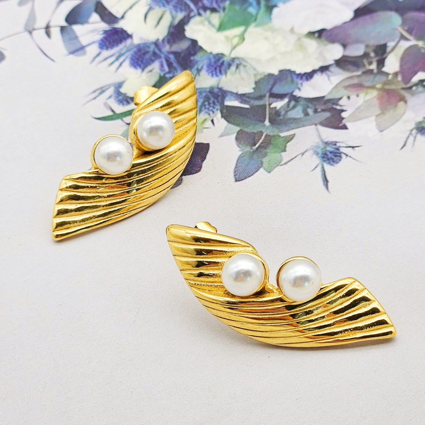 Planderful Everyday Genie Geometric Texture Bead Earrings Titanium Steel Studs For Casual Chic Women