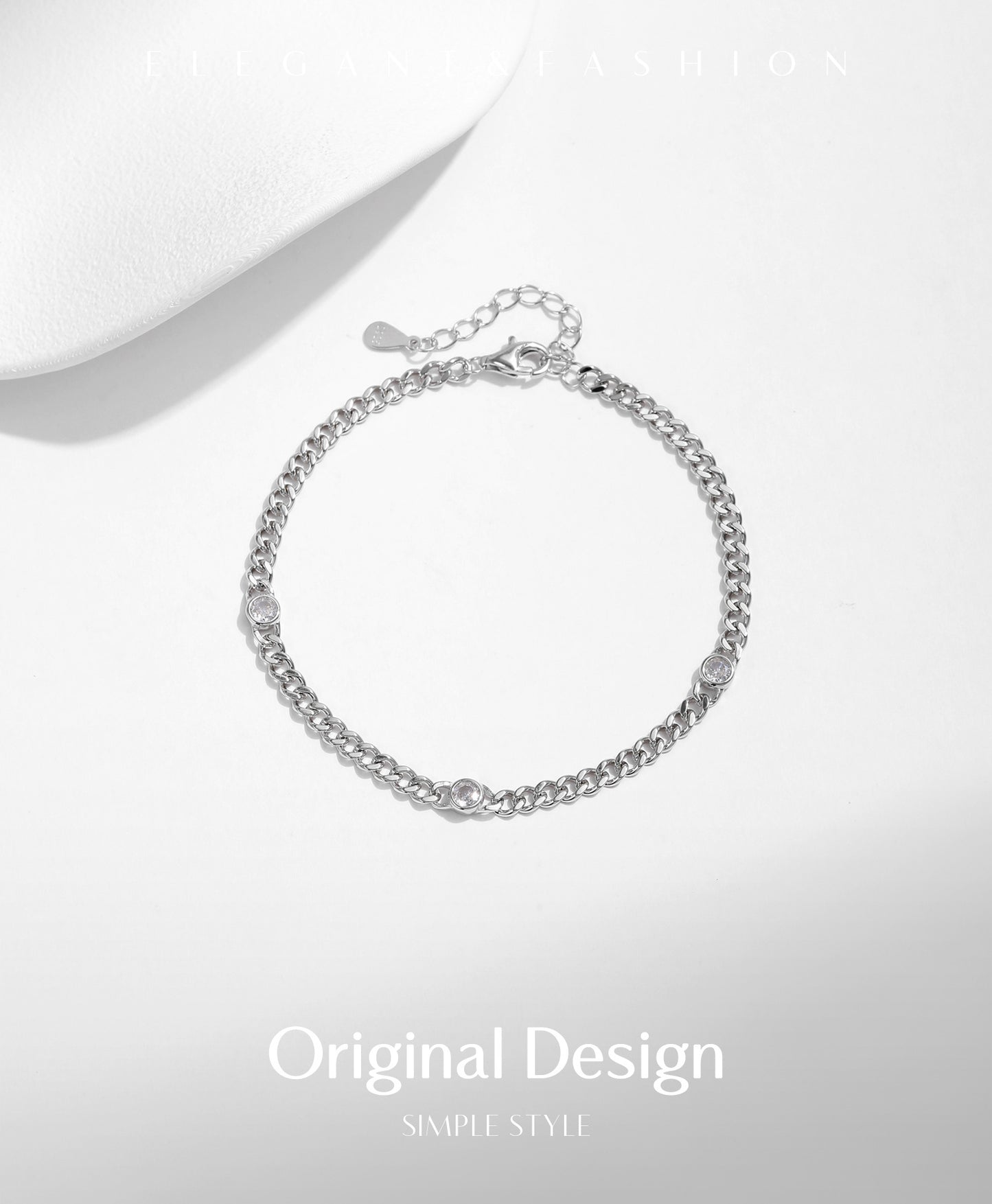 Planderful Moissanite Sparkling Bracelet – Stylish Japanese Punk Design