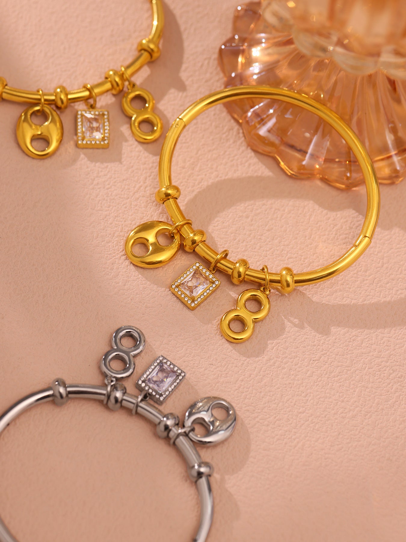 Planderful Zircon Geometric Pendant Bracelet Chic For Her