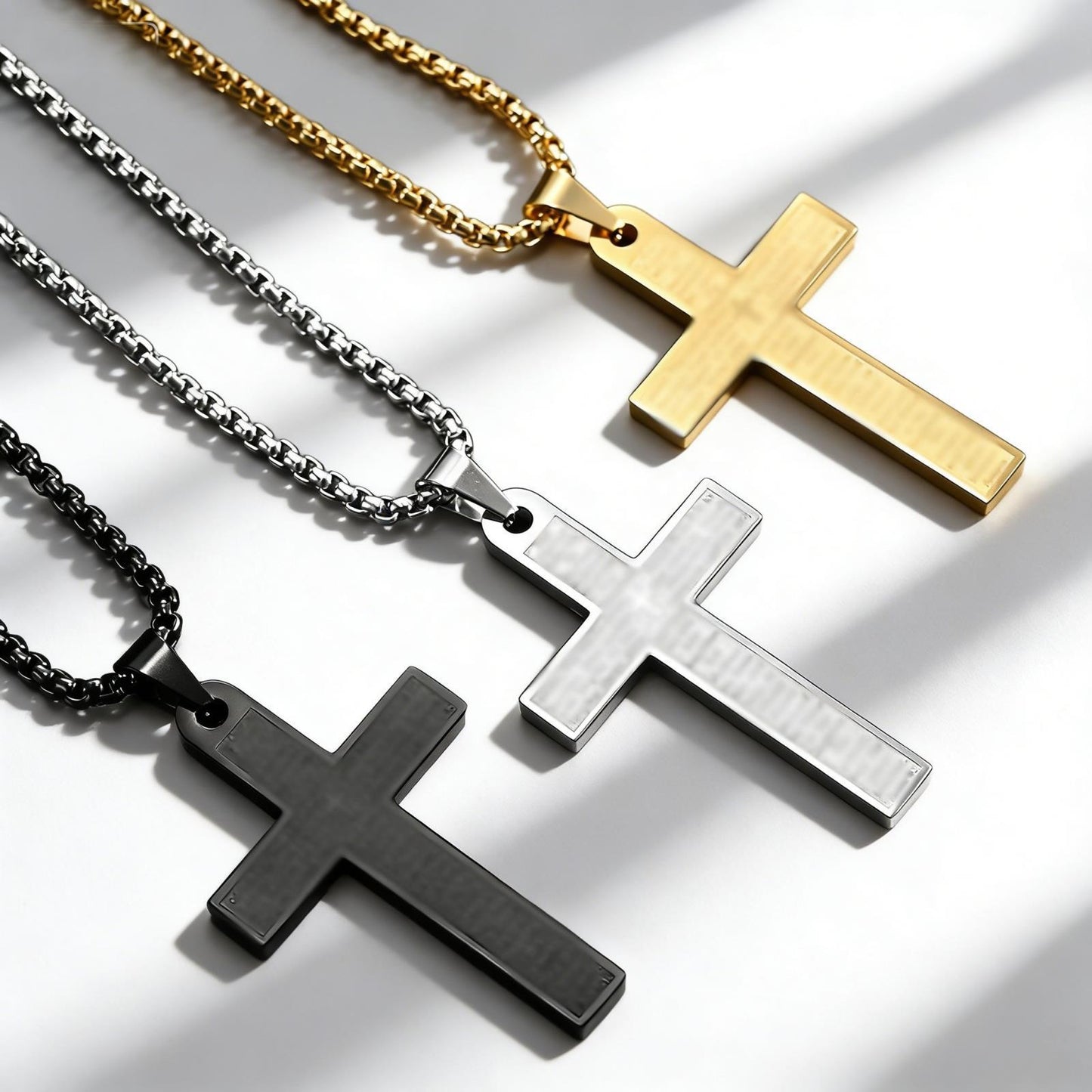 Steel Necklace - Elegant Cross Pendant For Everyday Wear, Stainless Steel Durability