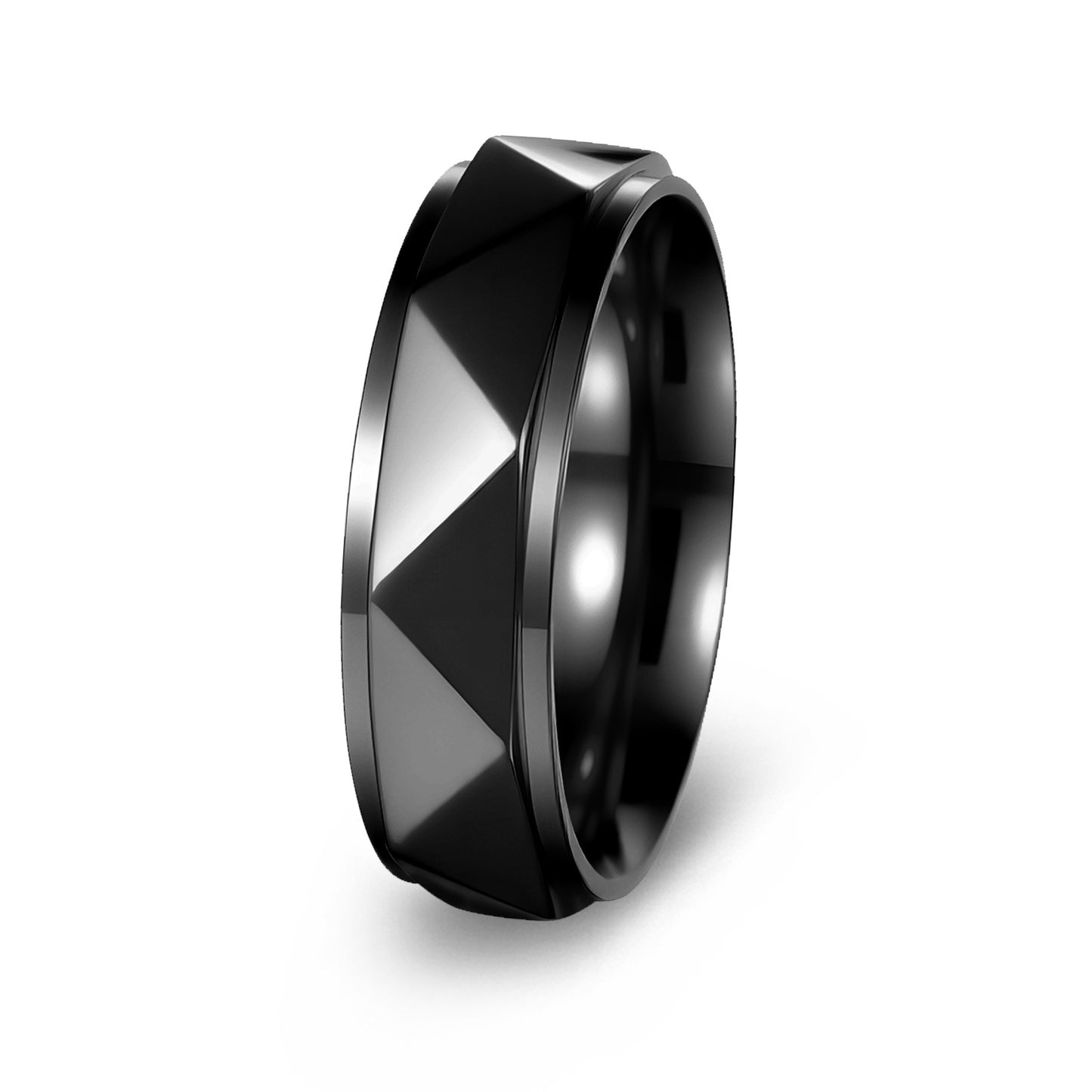 Planderful Everyday Genie Punk Ring 6mm Triangle Stainless Steel Unisex Jewelry For Men And Women