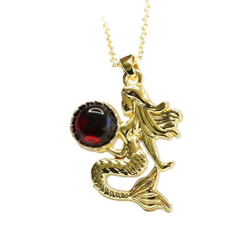 Mermaid Pendant Jewelry made of Authentic Beeswax Amber