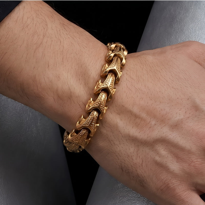 Keel Chain – Punk Style Vacuum Electroplated Keel Stainless Steel Men's Bracelet