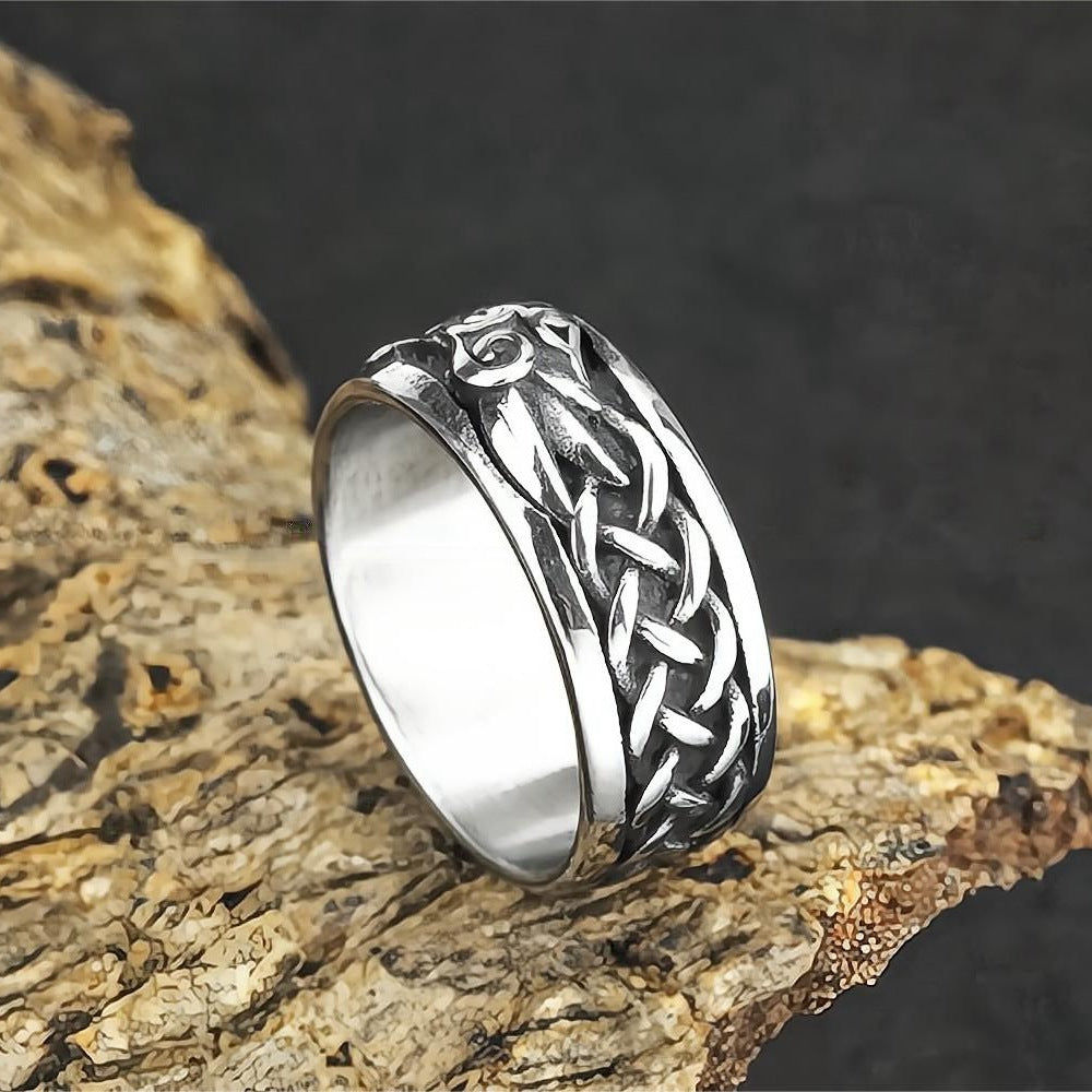 European And American Jewelry Wholesale Men's Titanium Steel Ring Viking Crow Pattern Personalized Ring
