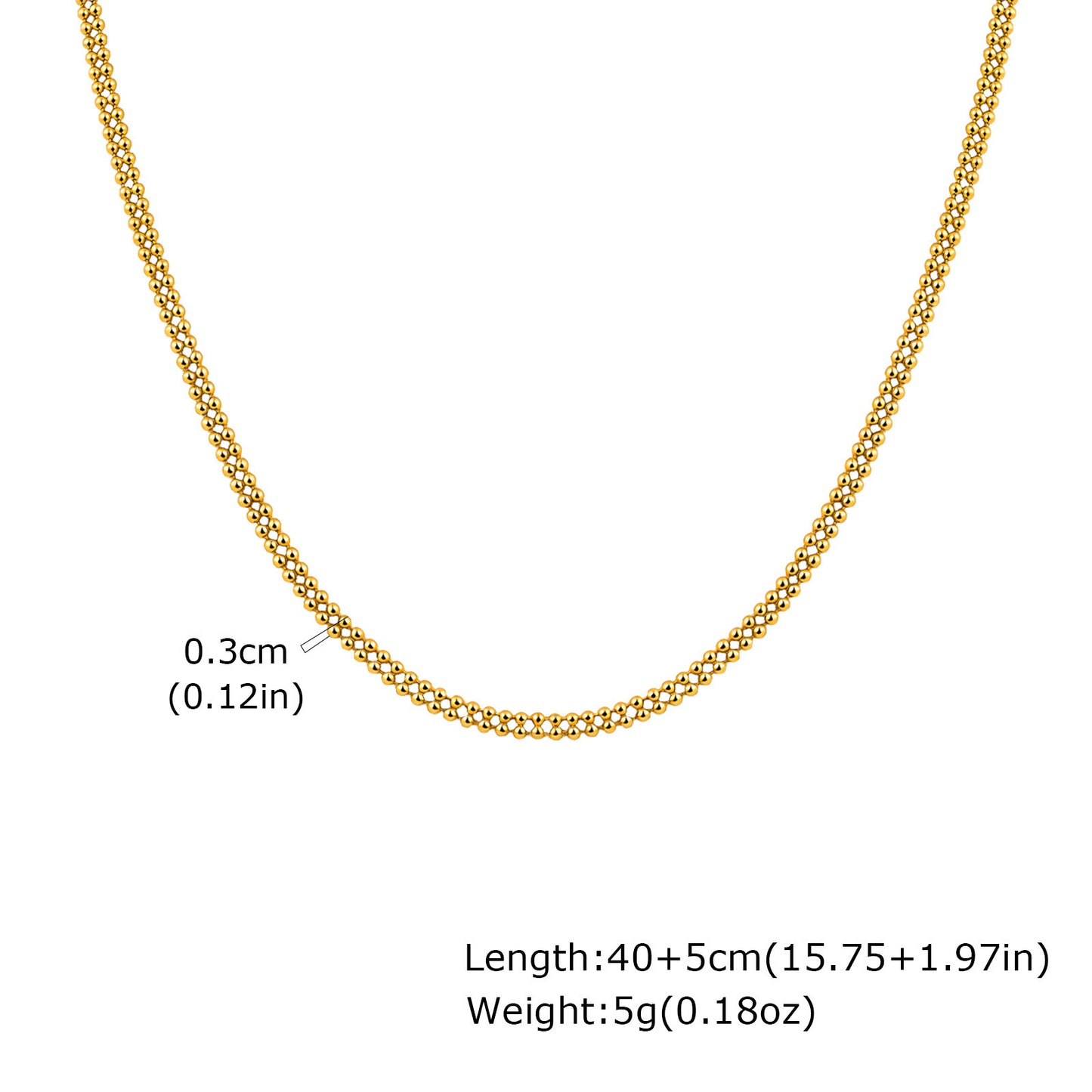Stainless Steel Gold Double Bead Chain Necklace – Stylish & Women's