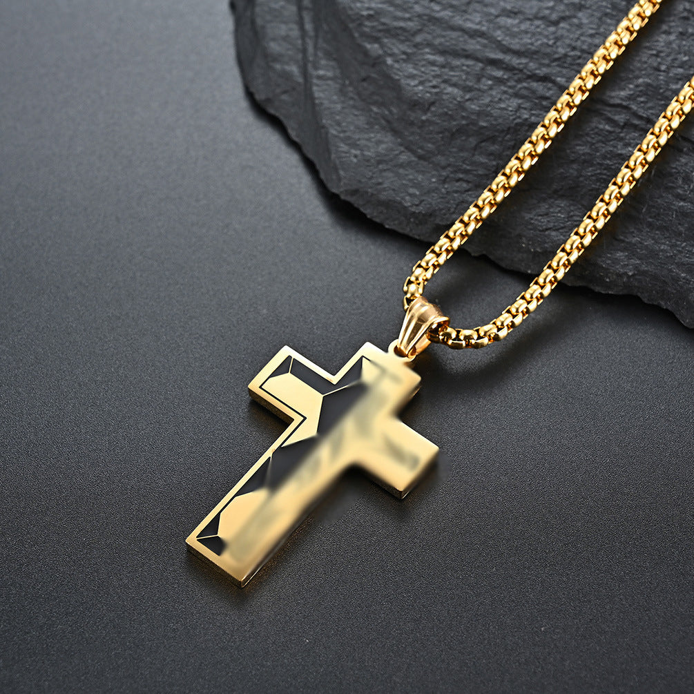 Two-Tone Cross Pendant Necklace