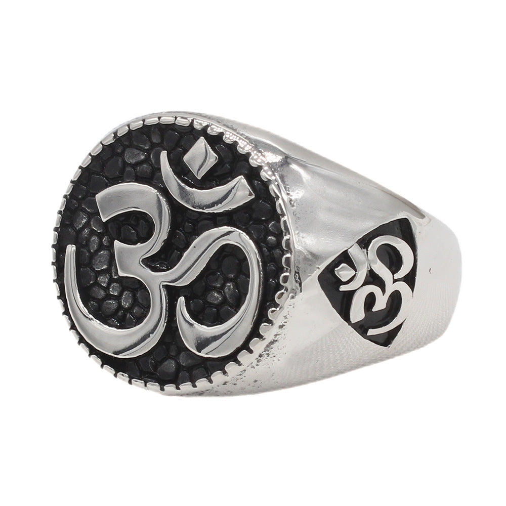 Planderful Titanium Steel Ring Unisex Retro Fashion Statement Accessory For Men And Women