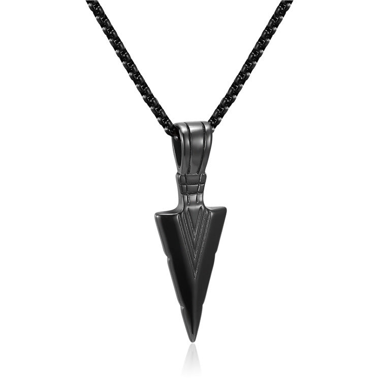 Arrow Pendant Necklace For Men By Planderful Stainless Steel Spearhead Style Personalized Punk Accessory