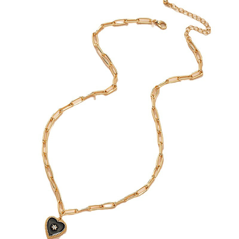 French Glazed Love Vintage Sweater Chain Necklace - Vienna Verve Collection