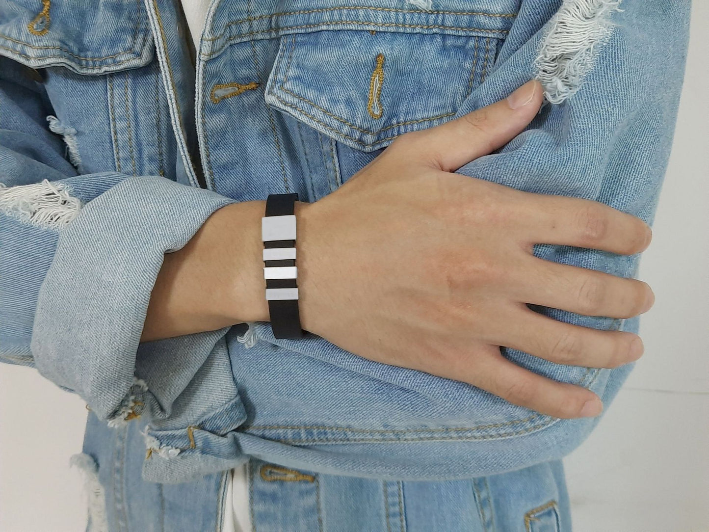 Stainless Steel Leather Rope Vintage Bracelet for Men