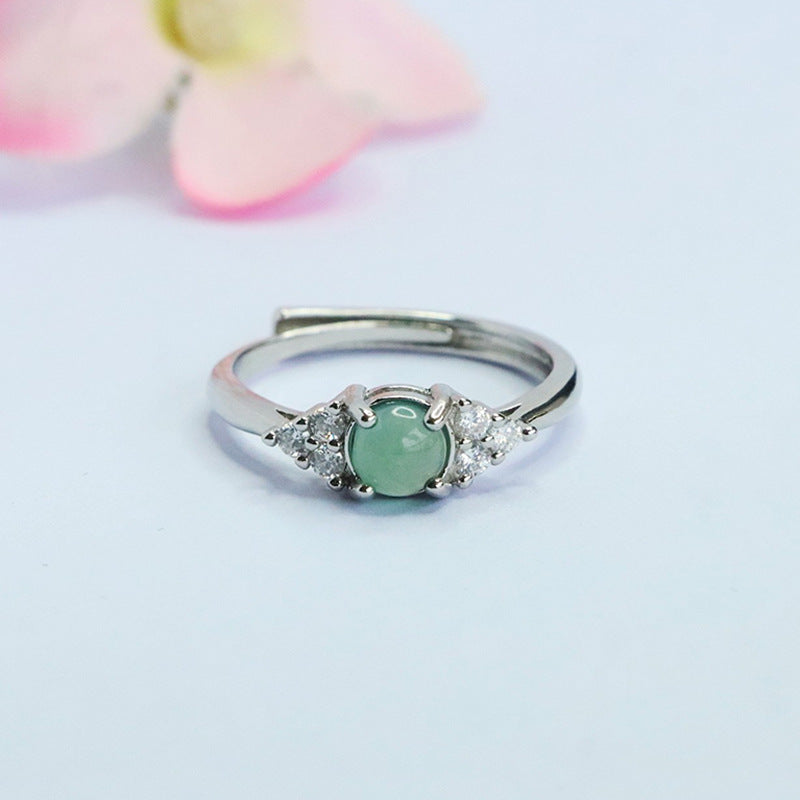 Blue-Water Jadeite Wing Motif Ring
