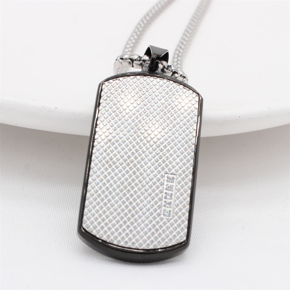 Planderful Titanium Steel Pendant Unisex Protection Shield Necklace For Men And Women