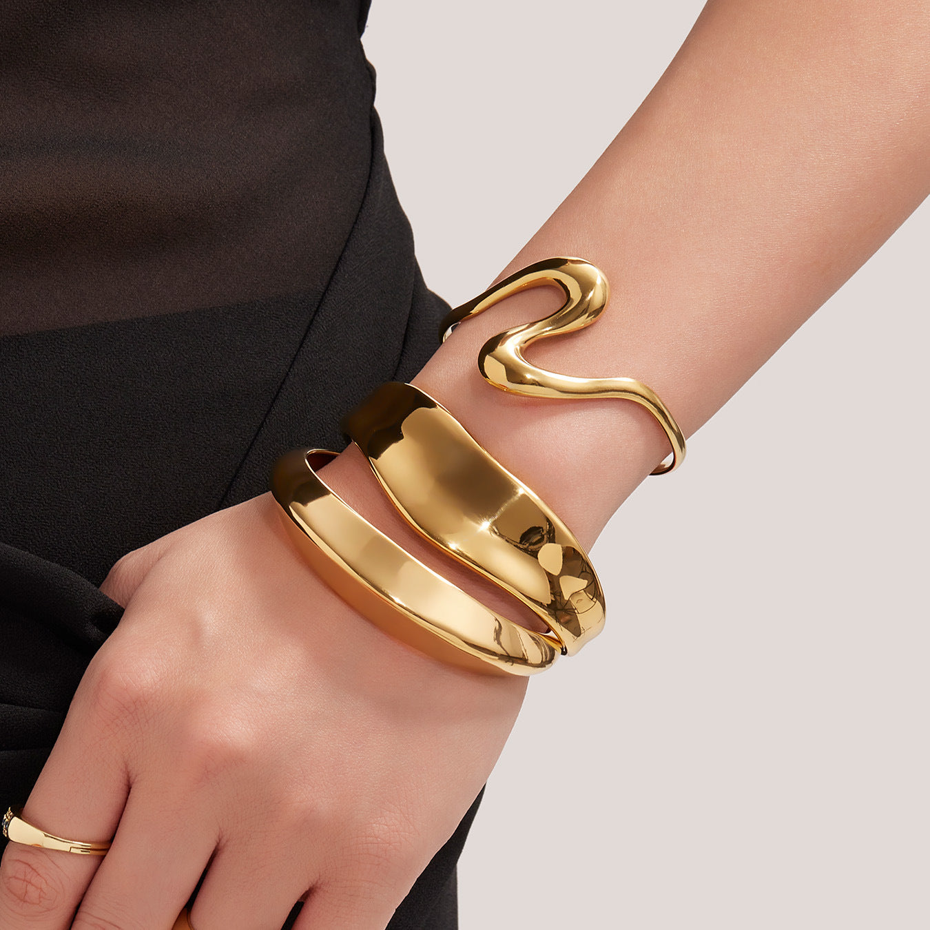 Planderful Geometric Titanium Steel Bracelet 18K Gold Women
