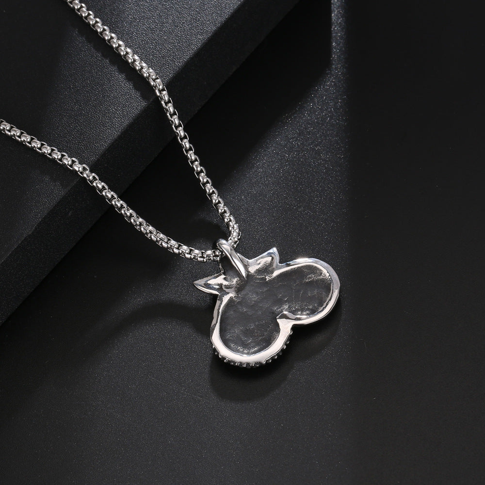 Planderful Retro Starfish and Shell Pendant Necklace in Titanium Steel for Men and Women