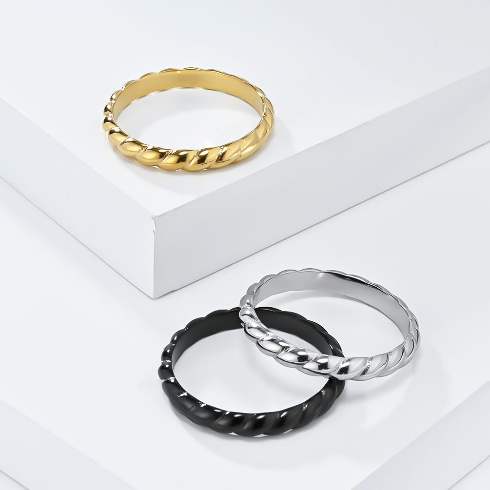 Cross-Border European American Light Luxury Twist Ring Jewelry