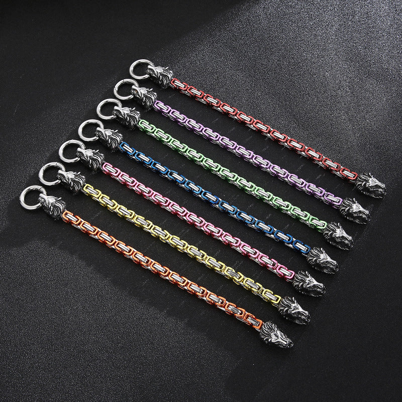 Men's Personalized Emperor Chain Bracelet with Lion Head in Titanium Steel - Stylish Cross-Border Accessory