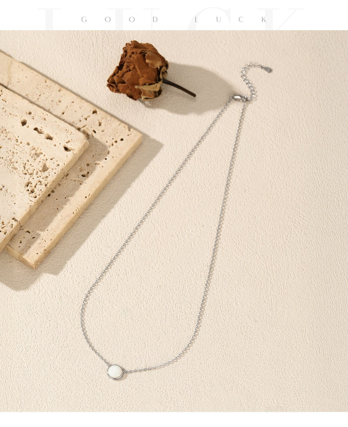 925 Sterling Silver Opal Necklace
