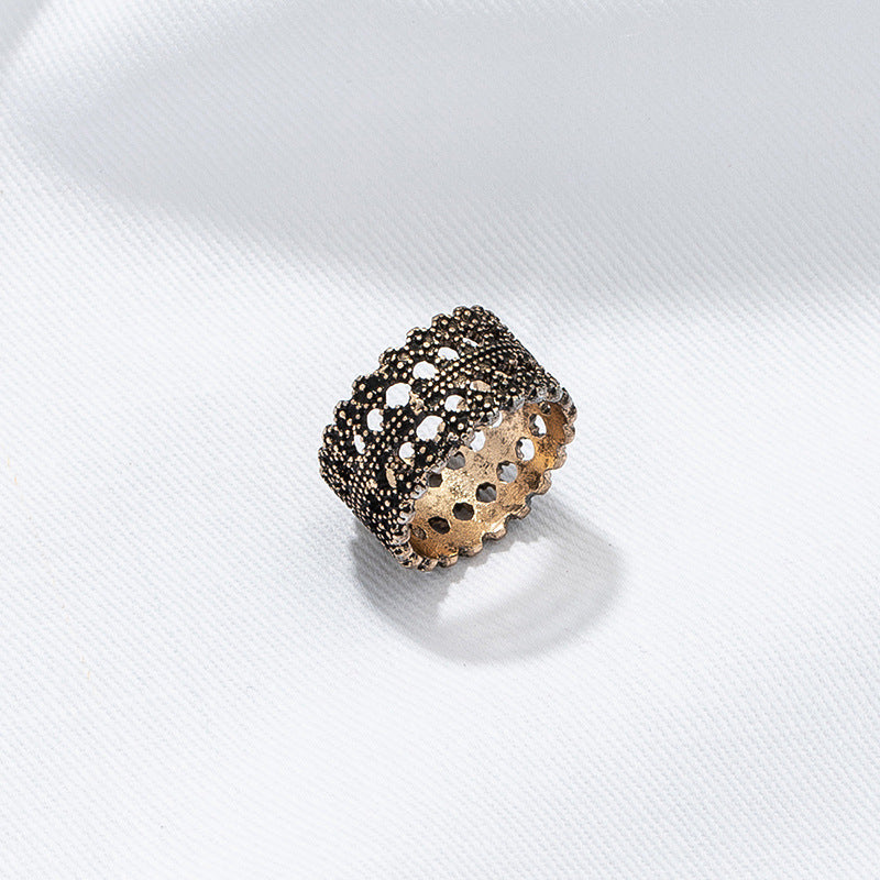 Hollow Cross-Border Retro Metal Ring - Vienna Verve Collection