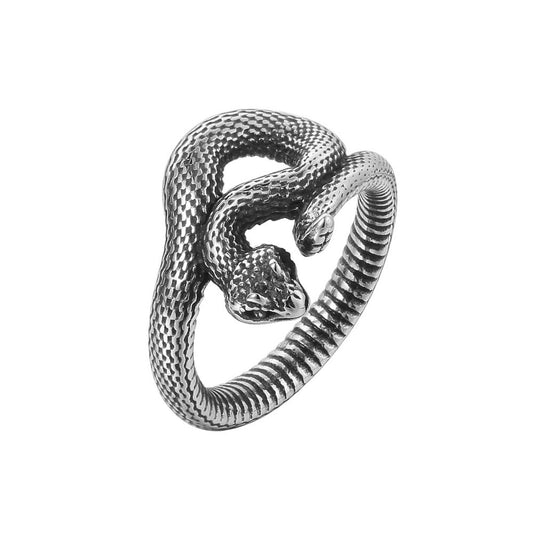 Winding Viper Snake Titanium Steel Ring for Men