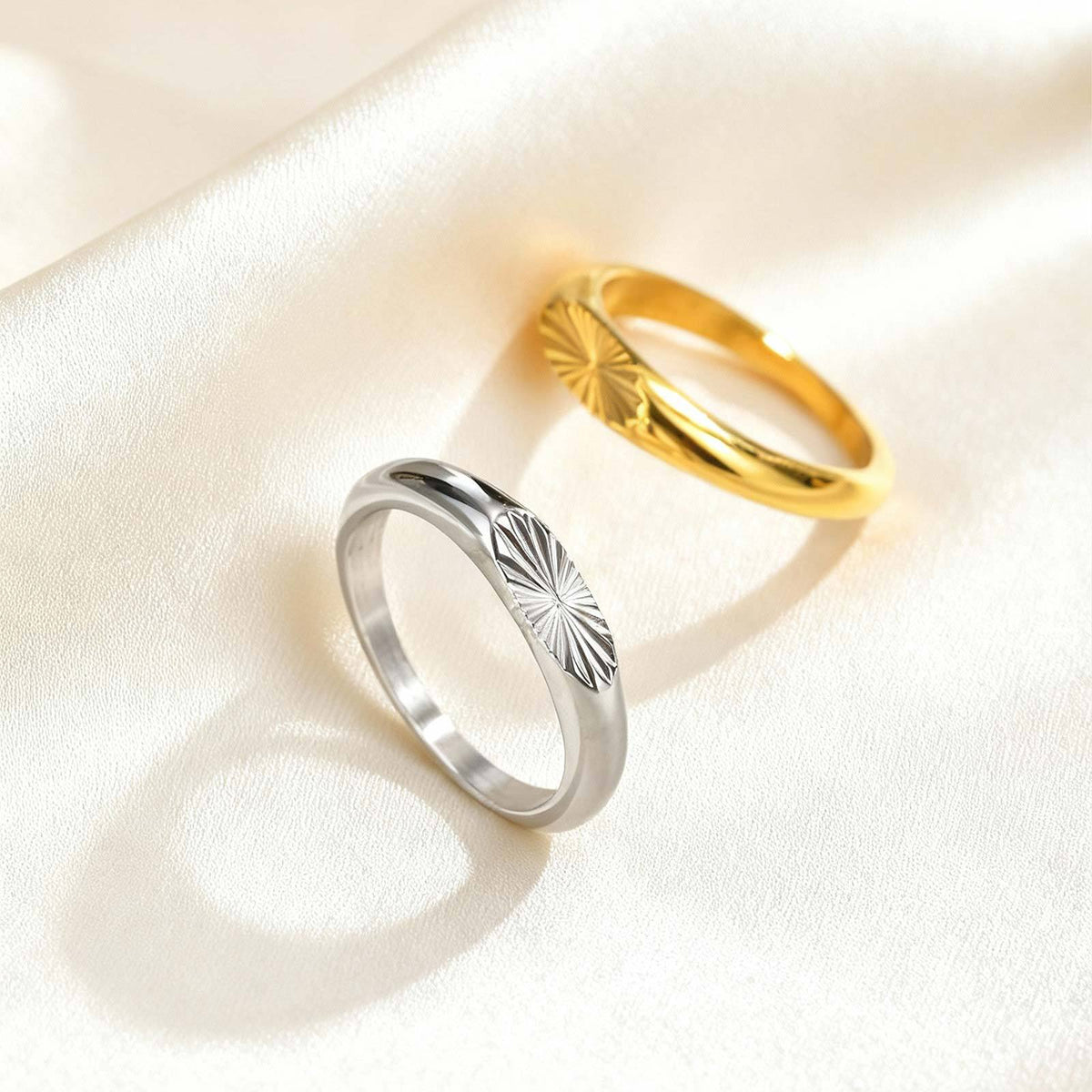 Men's Ring – Hot-Selling – Stainless Steel All-Light Flower Oval