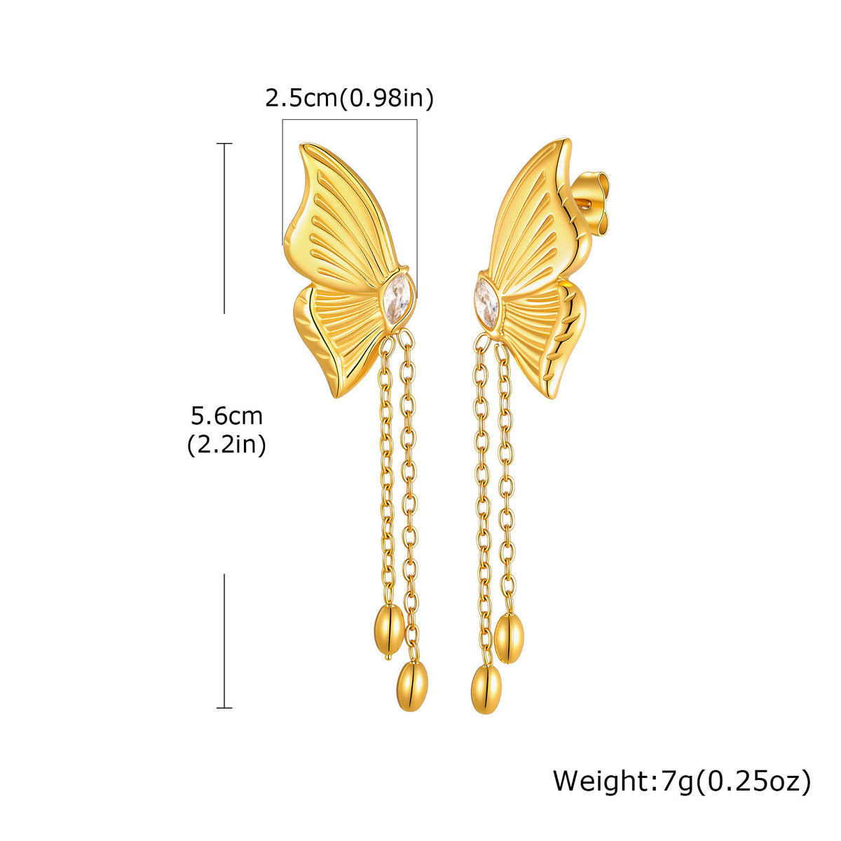 Stainless Steel Zircon Earrings