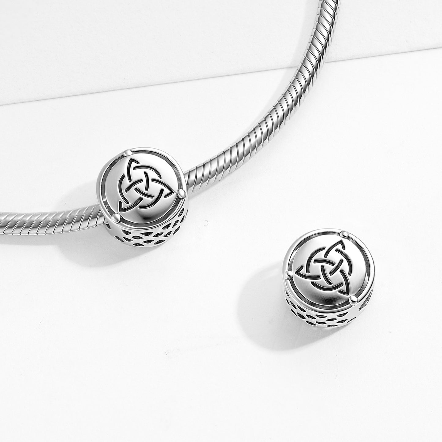 Planderful Jewelry Sterling Silver Trinity Knot Beaded Pendant For DIY Jewelry Making