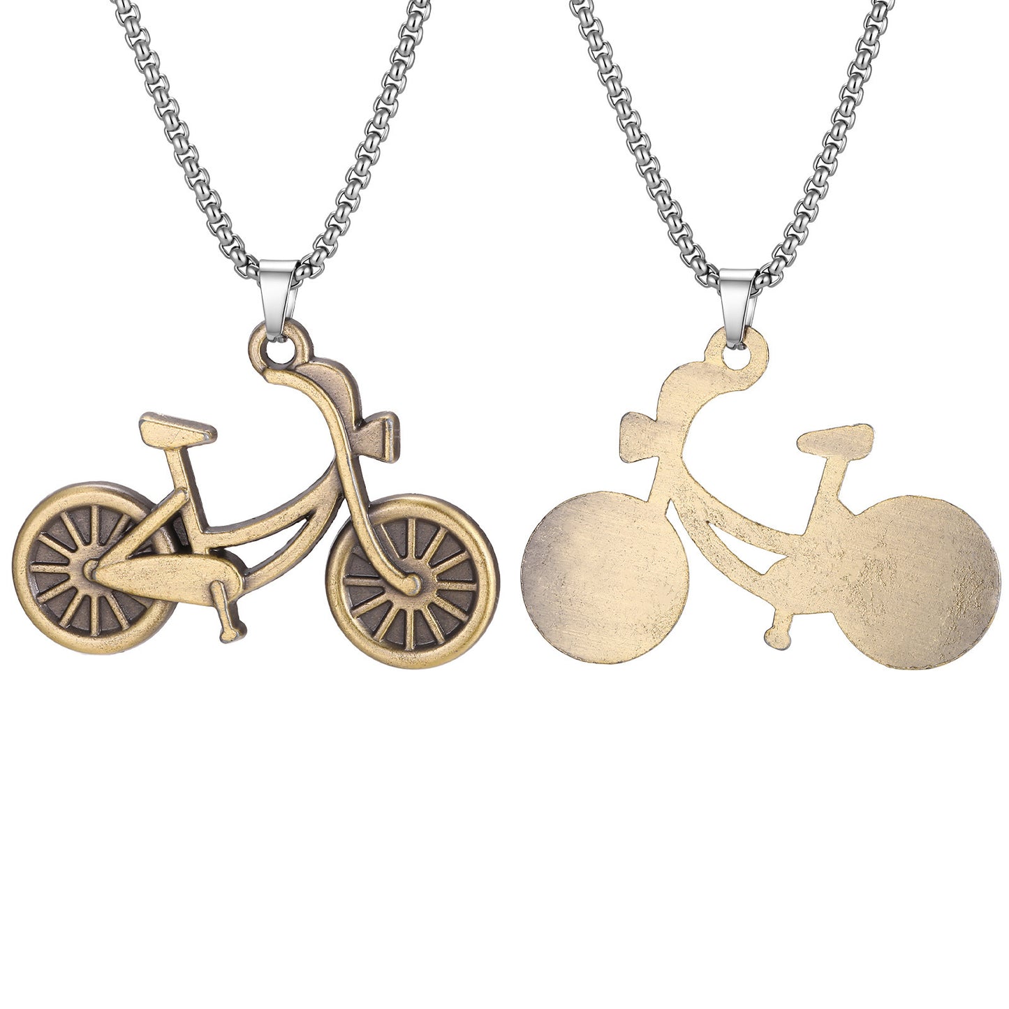 Stainless Steel Chain Alloy Bicycle Pendant Cool Necklace Neutral Wind