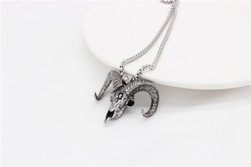 Planderful Anubis Pendant Titanium Steel, Personalized Retro Devil Goat Head, Unisex Protection Jewelry for Men