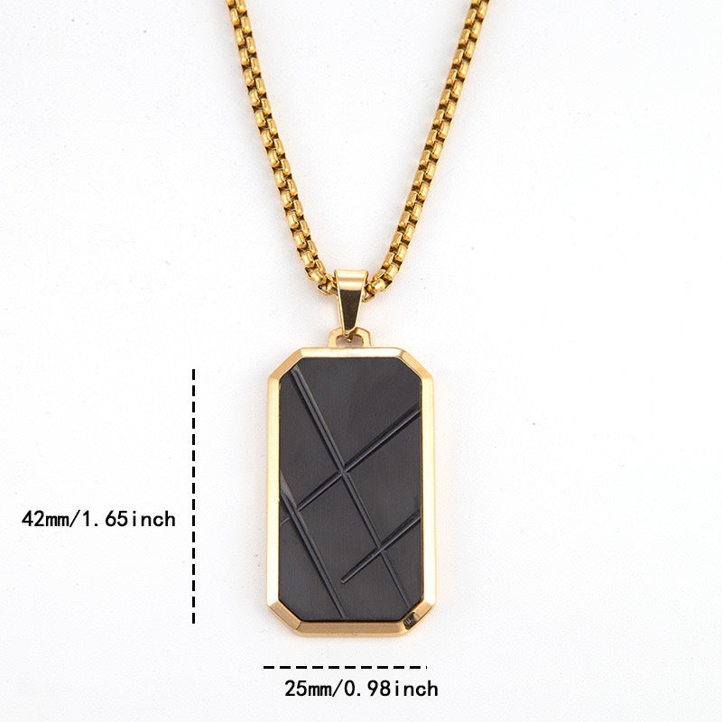 Planderful Military Pendant Necklace Titanium Steel Octagonal Cut For Men Durable European American Design