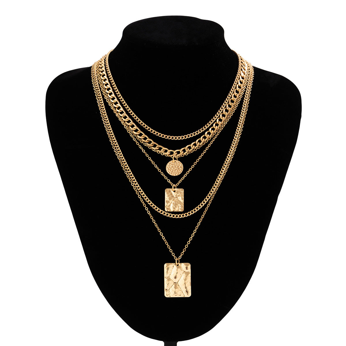 Vienna Verve Collection by Planderful - Stylish Necklace Featuring Snake Skin Design and Geometric Pendant