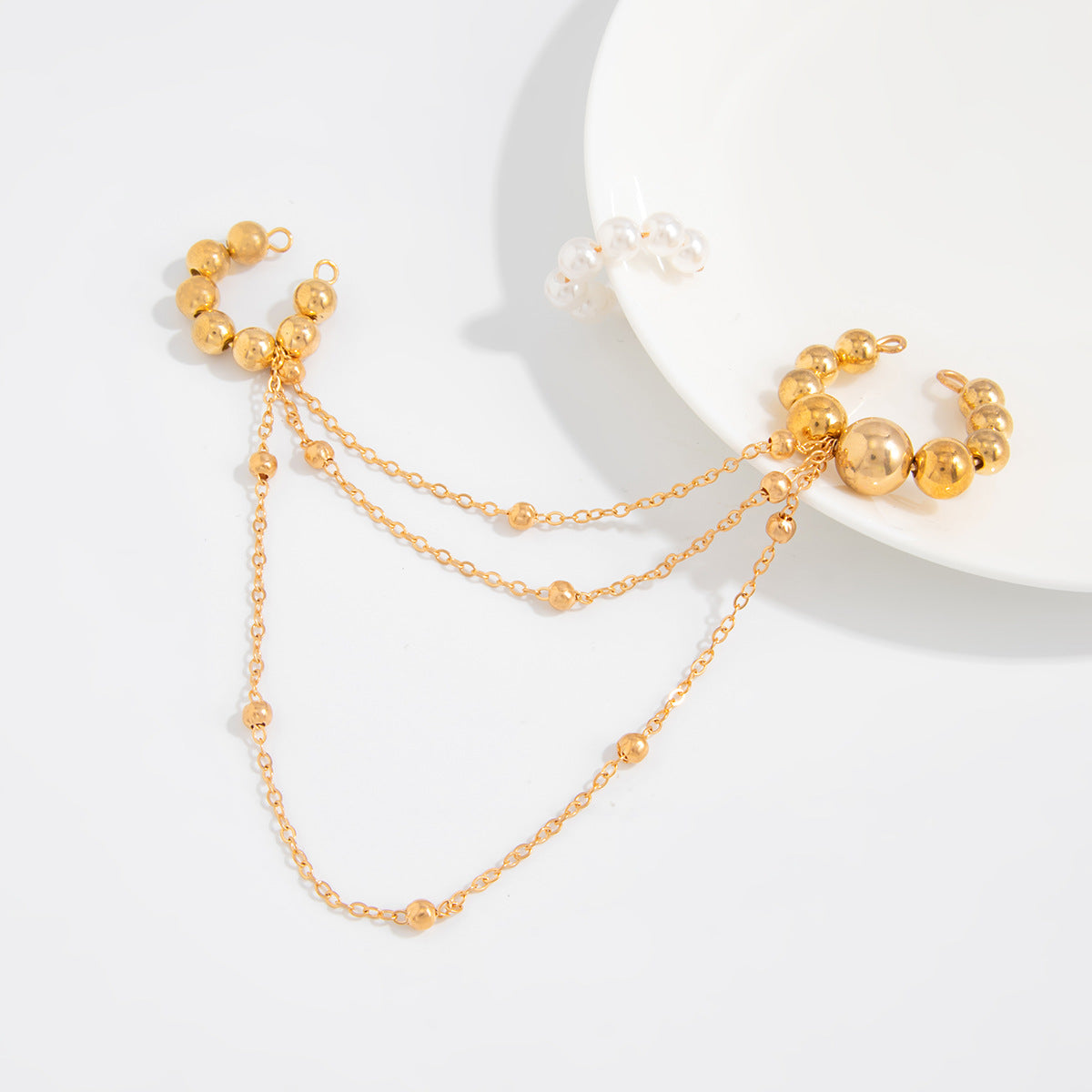 Planderful Vienna Verve Imitation Pearl Ear Clips Set For Women With Retro Beaded Tassel Clip On Earrings