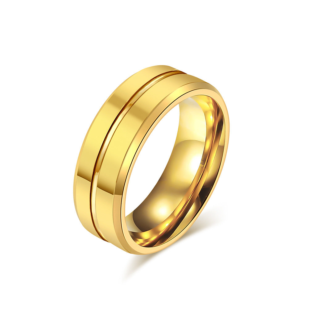 Simple Mirror 8mm Tungsten Steel Ring Men's Luxury Jewelry