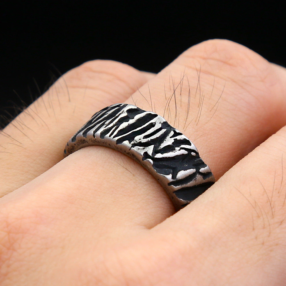 Vintage Viking Stainless Steel Men's Ring