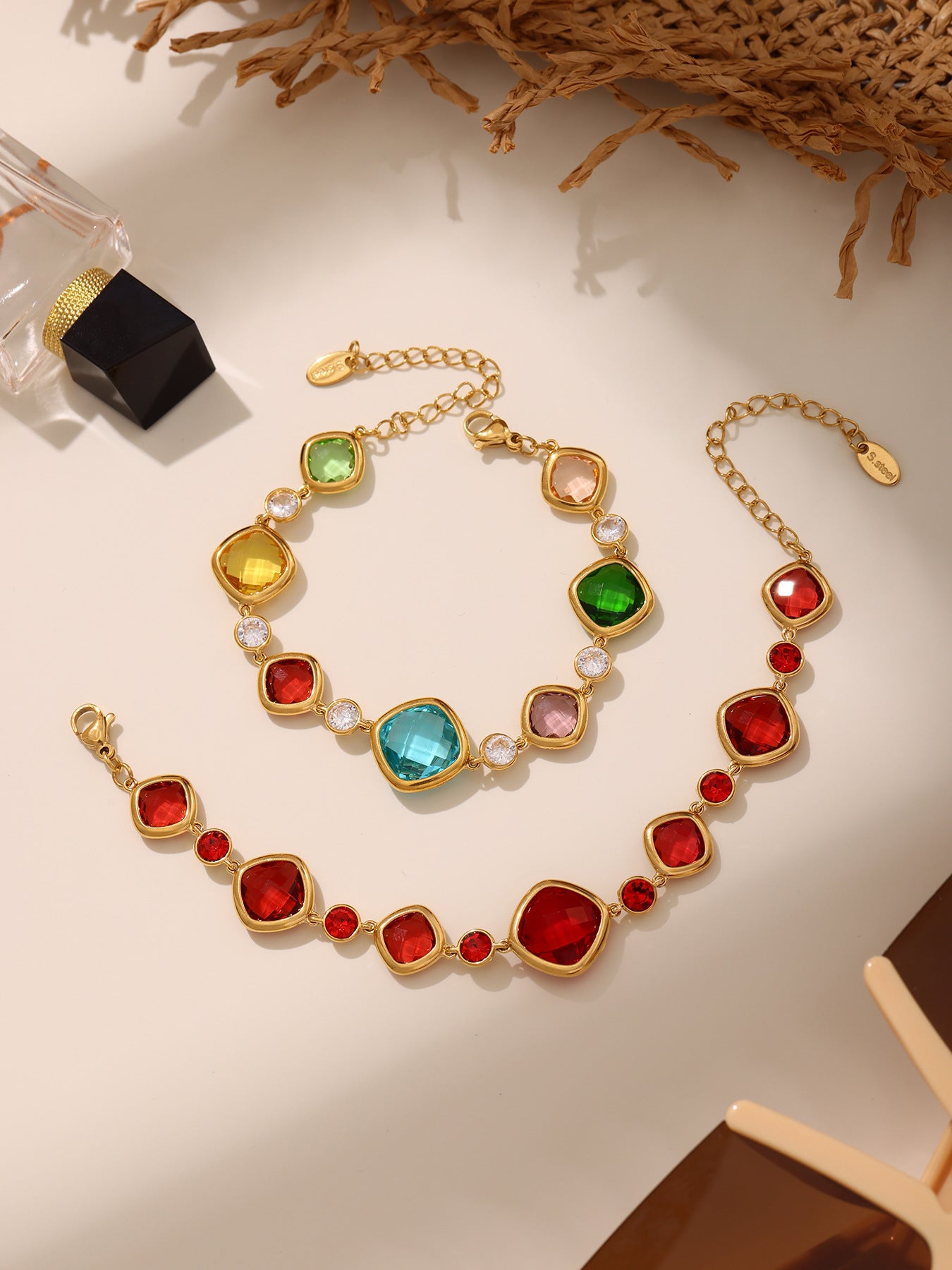 Planderful Czech Glass Bracelet Women Elegant Multi Section