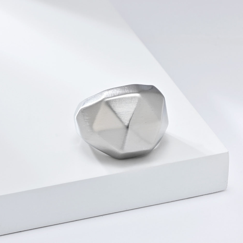Planderful Geometric Titanium Steel Ring Gold Plated For Unisex Fashion Jewelry Premium Light Luxury