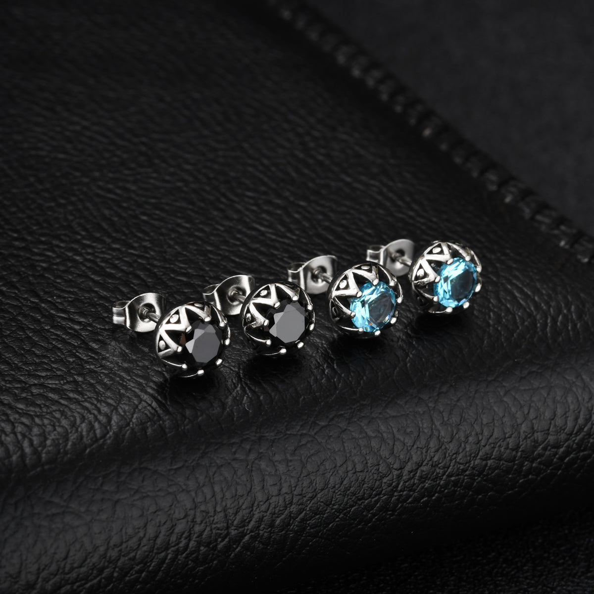 Crown-Set Zircon Single Stud Earring