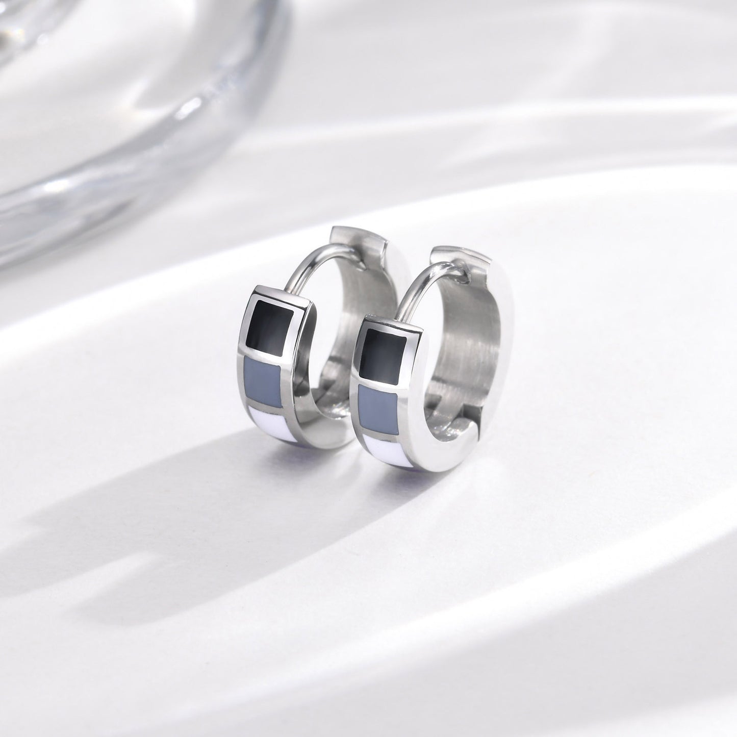 Planderful Unisex Stainless Steel Colorful Earrings