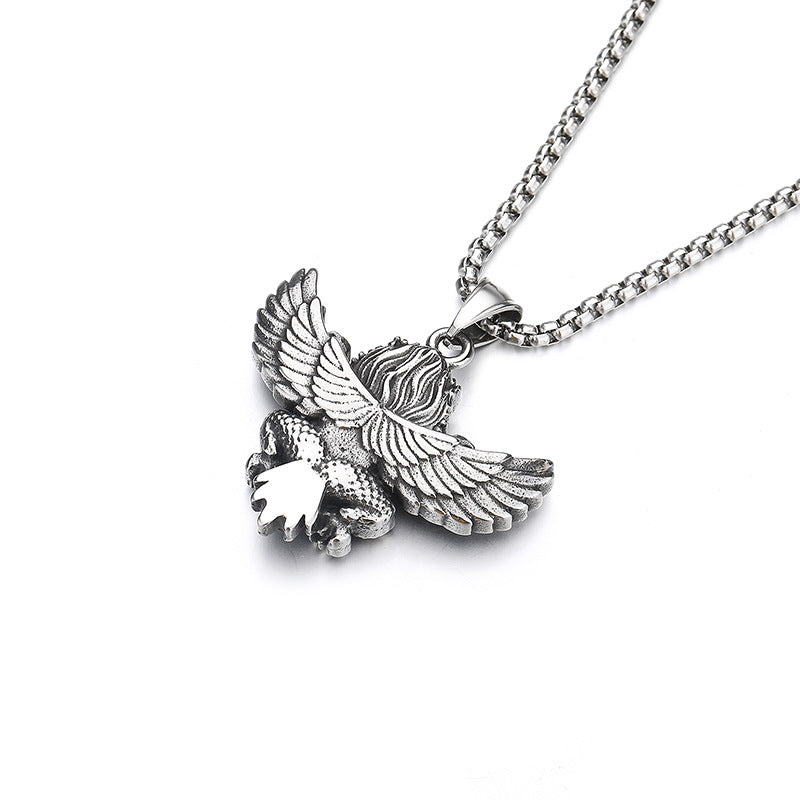 Stainless Steel Necklace - Vintage Dapeng Bird Wing Pendant
