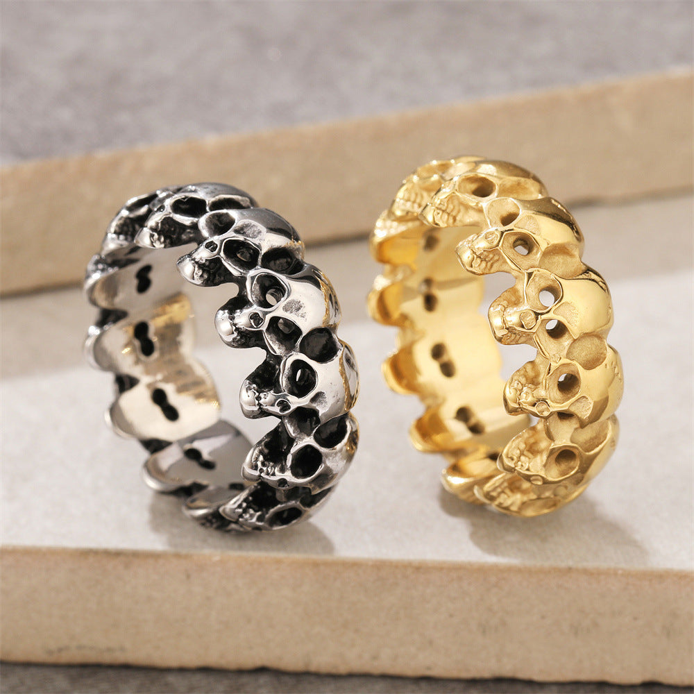 Planderful Everyday Genie – European and American Personalized Retro Skull Men's Titanium Steel Ring