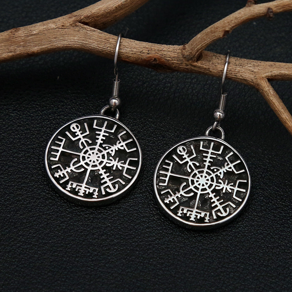 Cross-Border Nordic Culture Viking Compass Men's Earrings