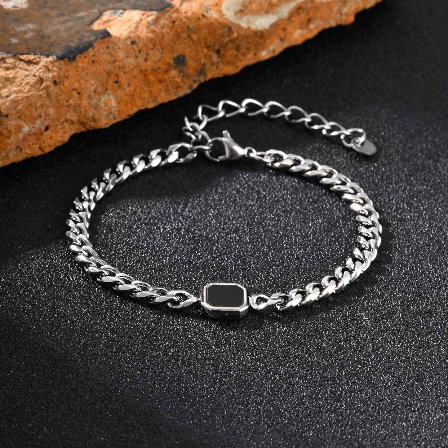 Planderful Mens Stainless Steel Chain Bracelet Gold Hip Hop