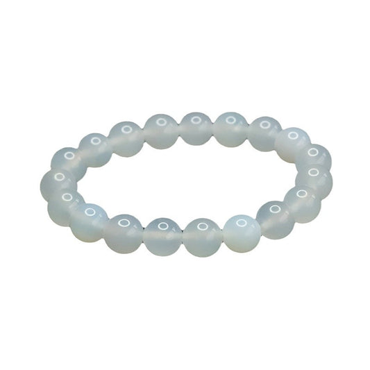 Lychee Chalcedony Bracelet with Sterling Silver Needle