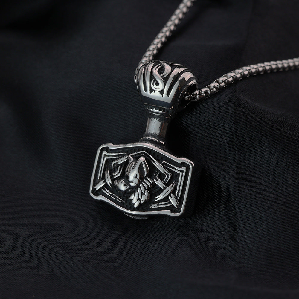 Vintage Men's Stainless Steel Pendant Viking Celtic Necklace