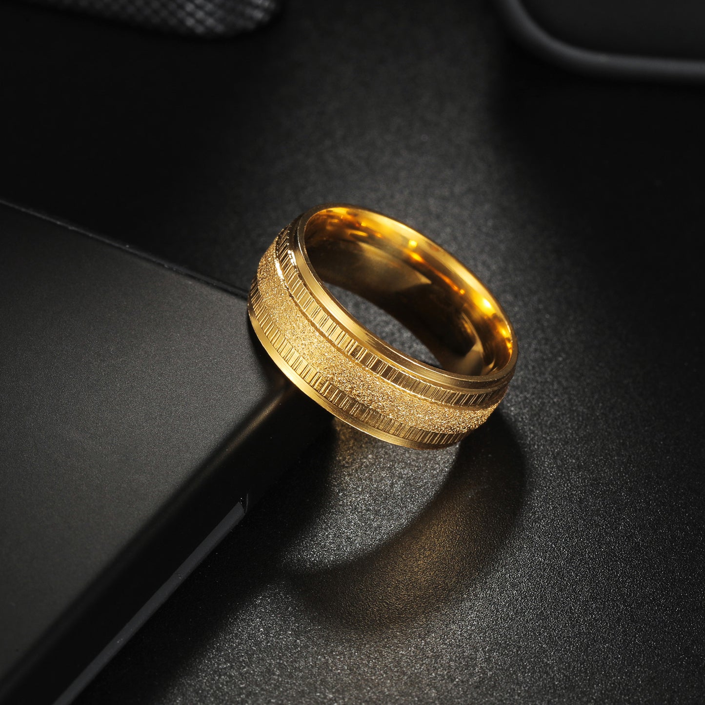 Planderful Everyday Genie Stainless Steel Couple Ring Unisex Wedding Band Durable Statement Design For Couples