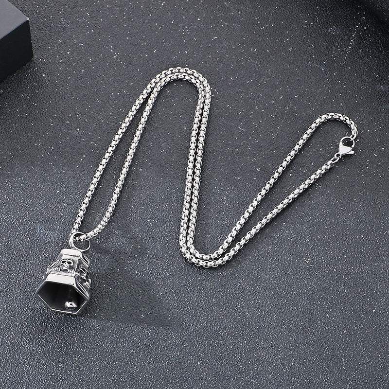 Planderful Ghost Head Pendant For Men Punk Skull Necklace