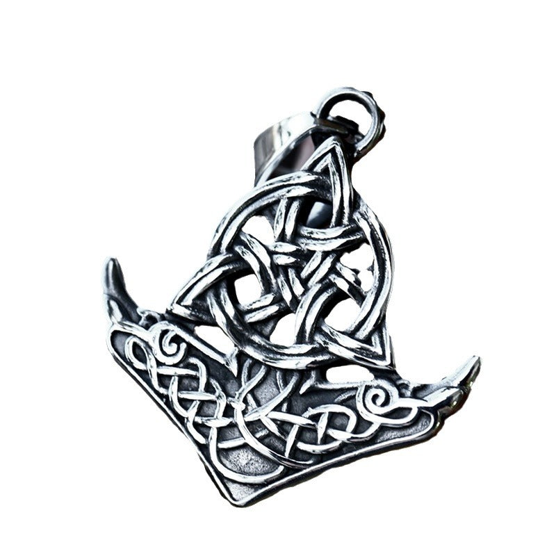 Retro Titanium Steel Viking Anchor Pendant with Celtic Knot Design for Men