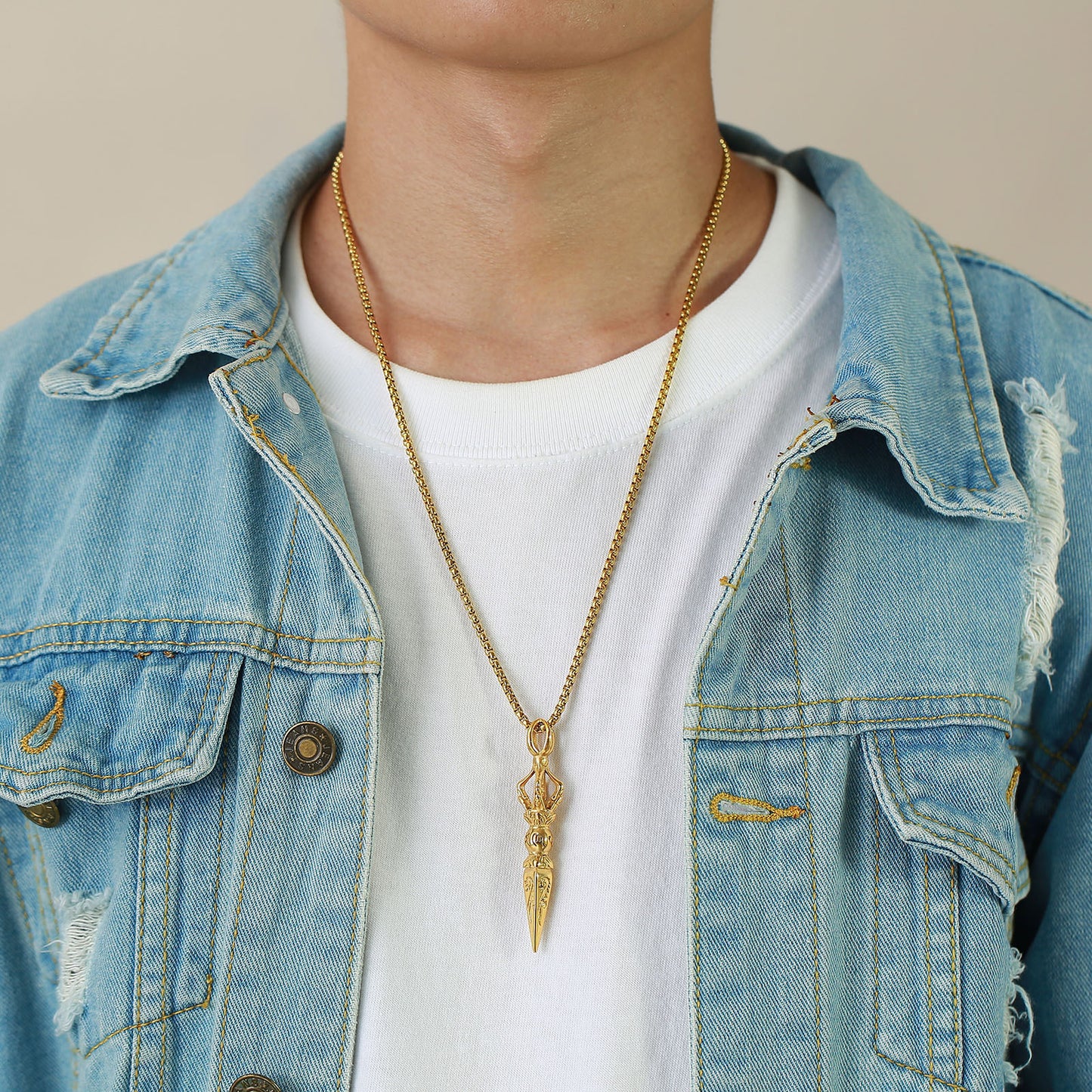 Titanium Steel Necklace Stainless Steel Magic Pestle Pendant