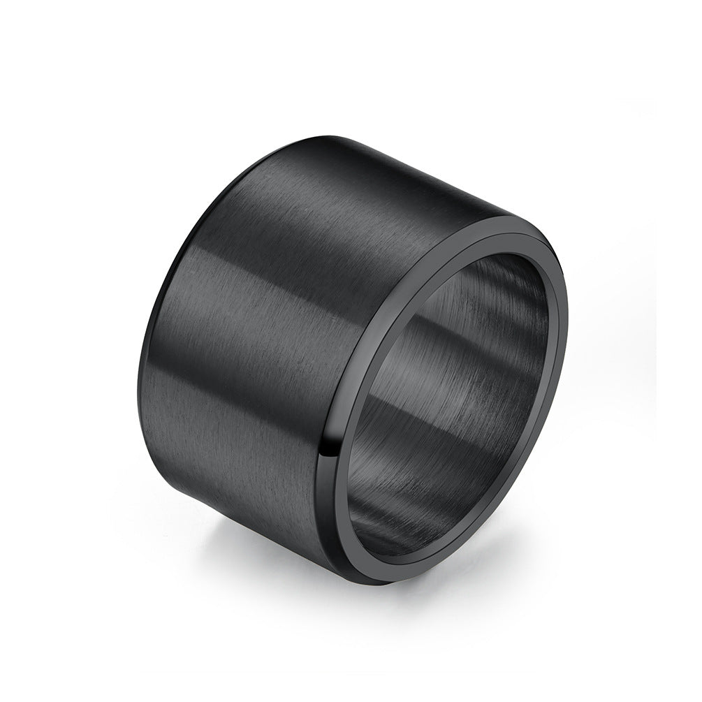 Planderful Titanium Steel Ring Flat Matte Brushed Finish Inside And Outside For Men Vintage Hip Hop Style