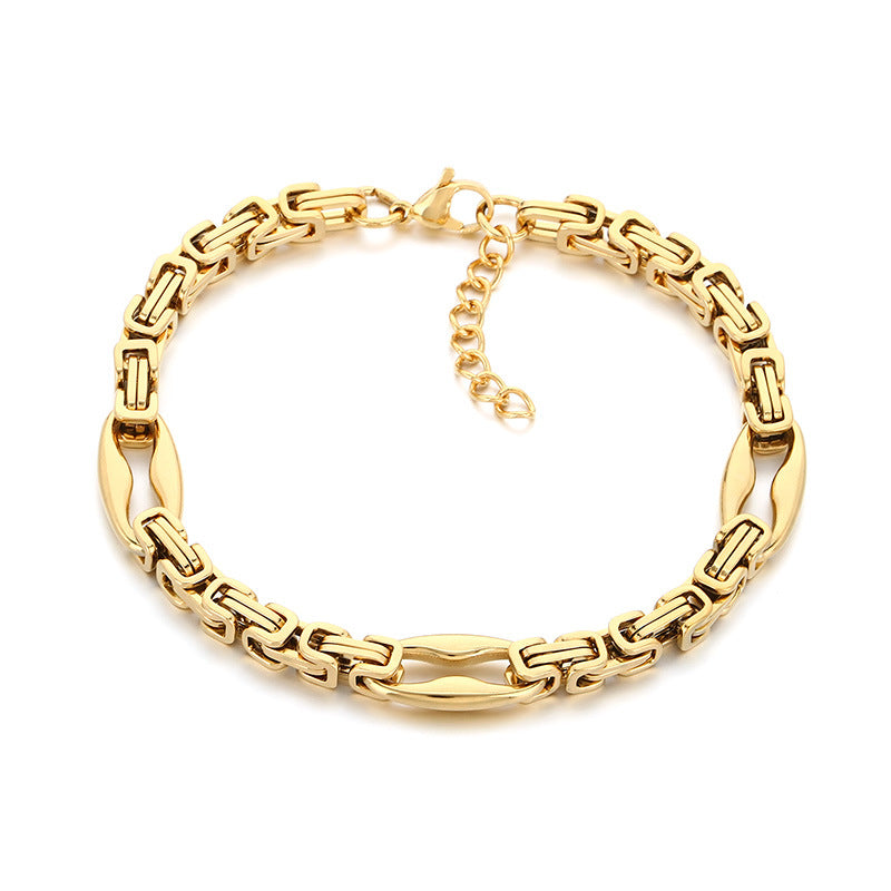 Lip Chain – Byzantine Emperor Chain Layered Pig Nose Titanium Steel Bracelet