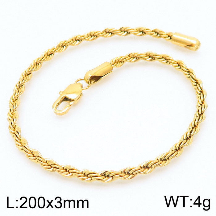Titanium Steel – & Men's Buckle Twist Chain 4/6/8 Mm Twist Rope Chain Bracelet